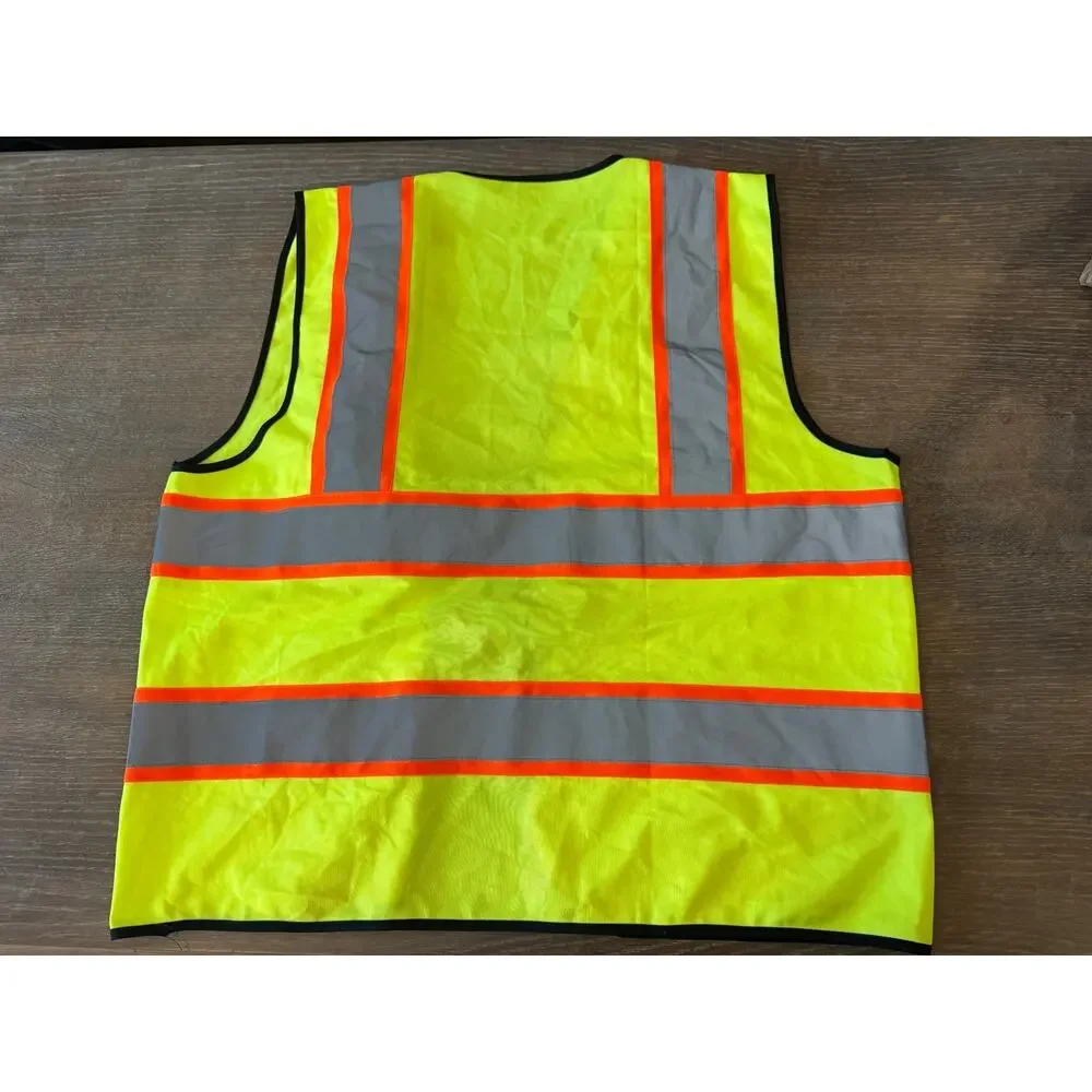 NEON Construction Vest Top Shirt Costume - Picture 3 of 3